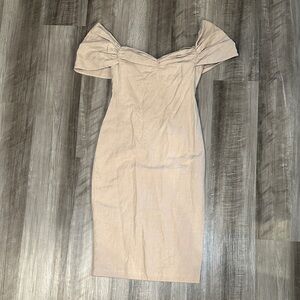 L'Academie Gemma Off-Shoulder Linen Blend Midi Dress - XS